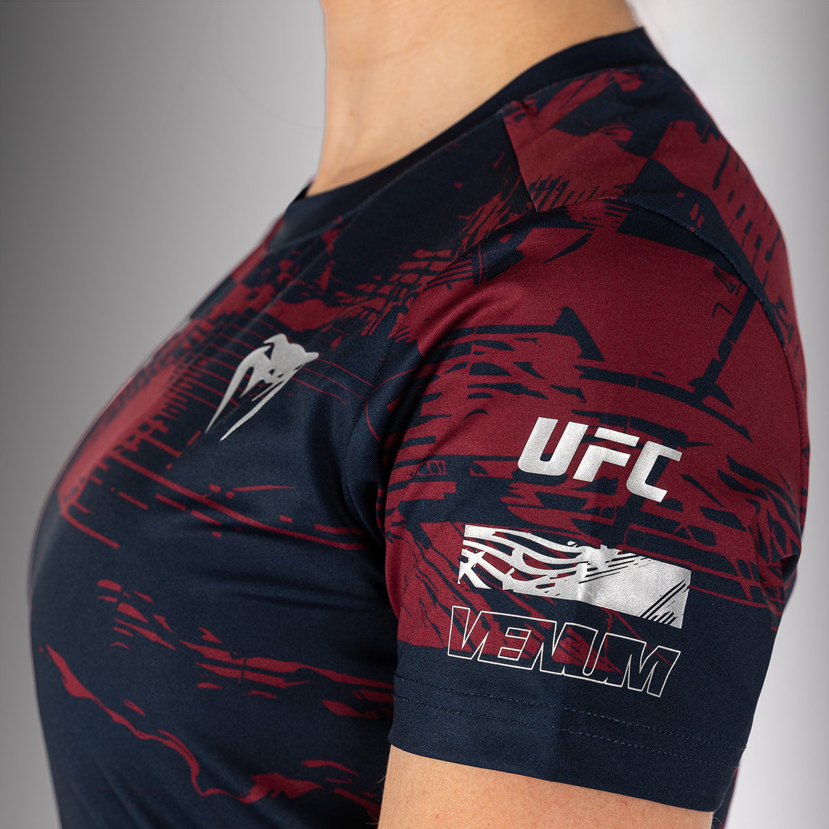 T-shirt manches courtes Performance Femme UFC Zenith by Venum Authentic Fight Week - Bleu marine/Bordeaux/Argent - product-type_T-Shirts Dry Tech
