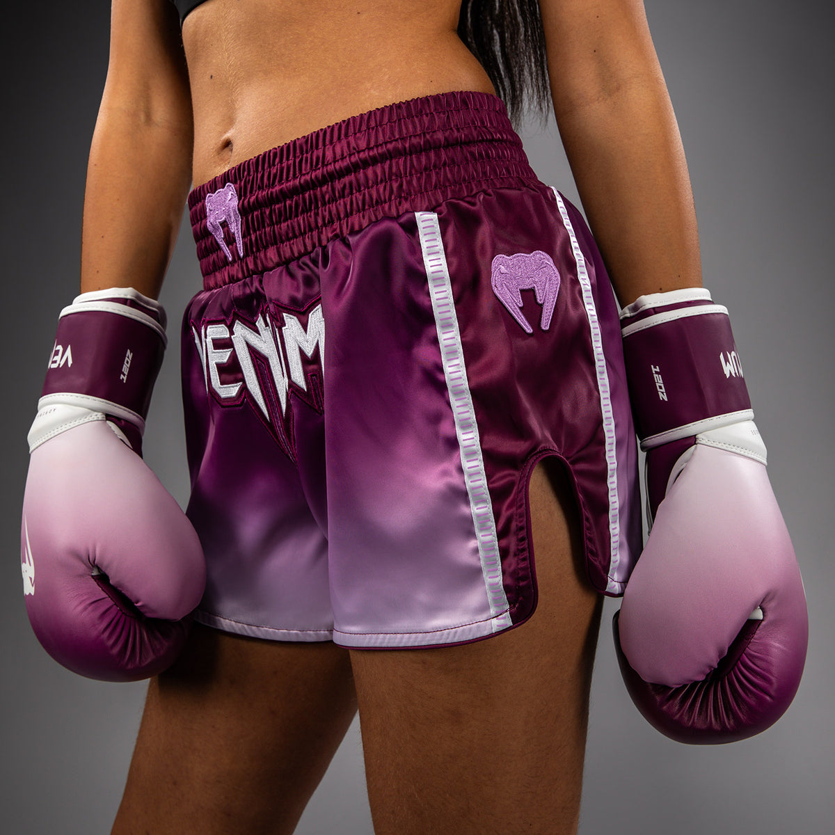 Short de Muay Thai Venum Iris - Prune/Blanc - product-type_Shorts de Muay Thai