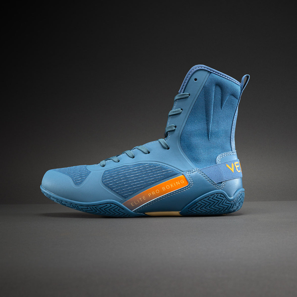 Chaussures de Boxe Venum Elite Neo – Bleu Acier/Orange - product-type_Chaussures de boxe