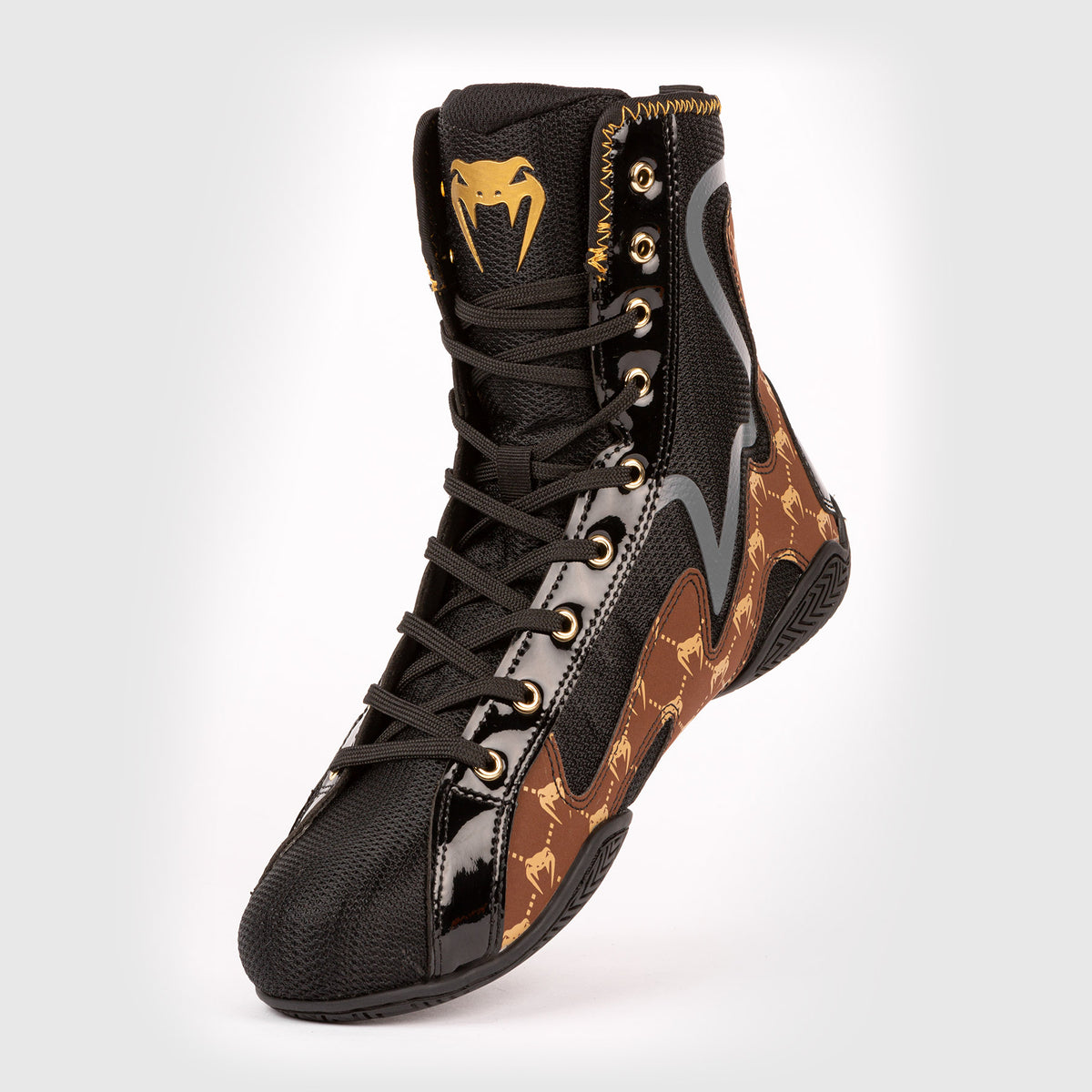 Chaussures de Boxe Venum Elite Evo Monogram - Noir/Marron - product-type_Chaussures de boxe