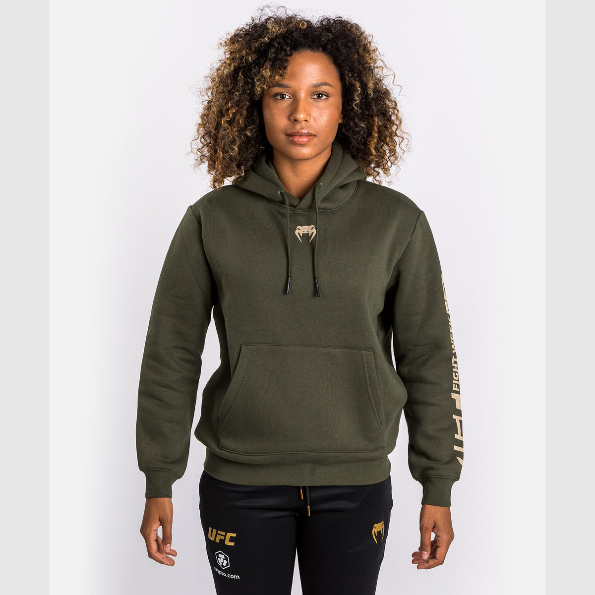 Sweat à capuche pour Femmes UFC Adrenaline by Venum Fight Week - Khaki - product-type_Sweatshirts