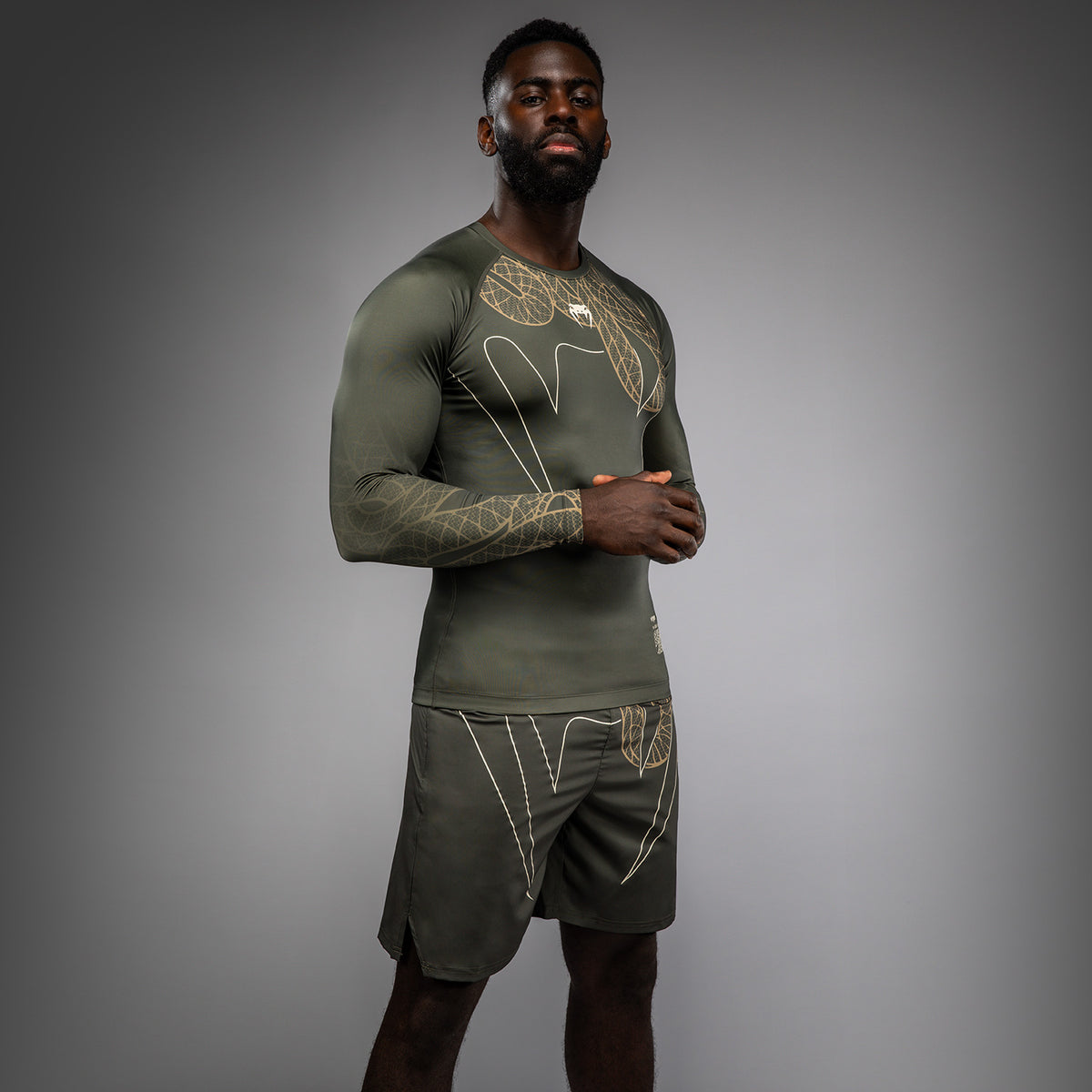 Rashguard Manches Longues Venum Serpenti – Kaki/Bronze/Ivoire - product-type_T-Shirts de Compression