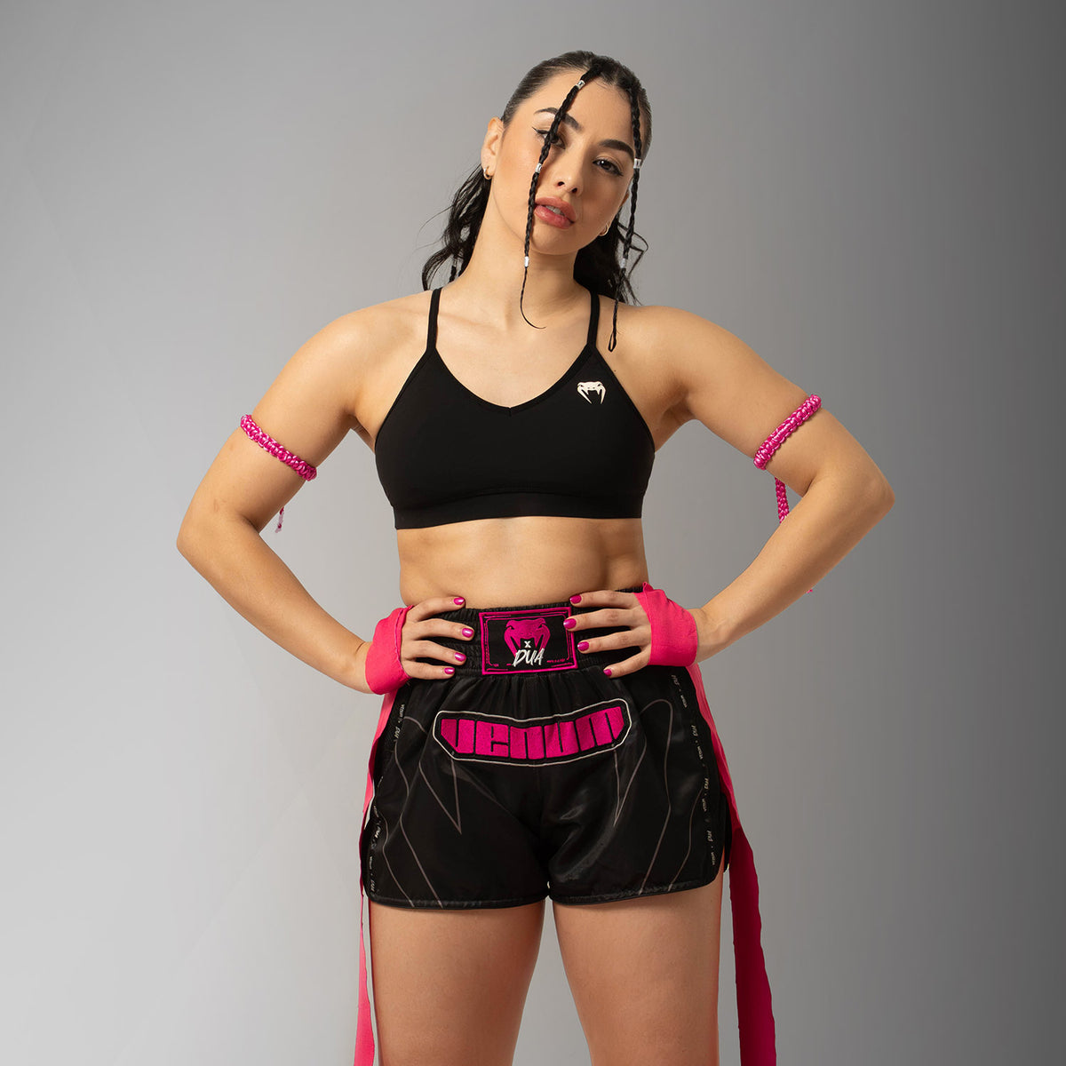 Short de Muay Thai Venum x Dua - Noir/Rose fuchsia - product-type_Shorts de Muay Thai