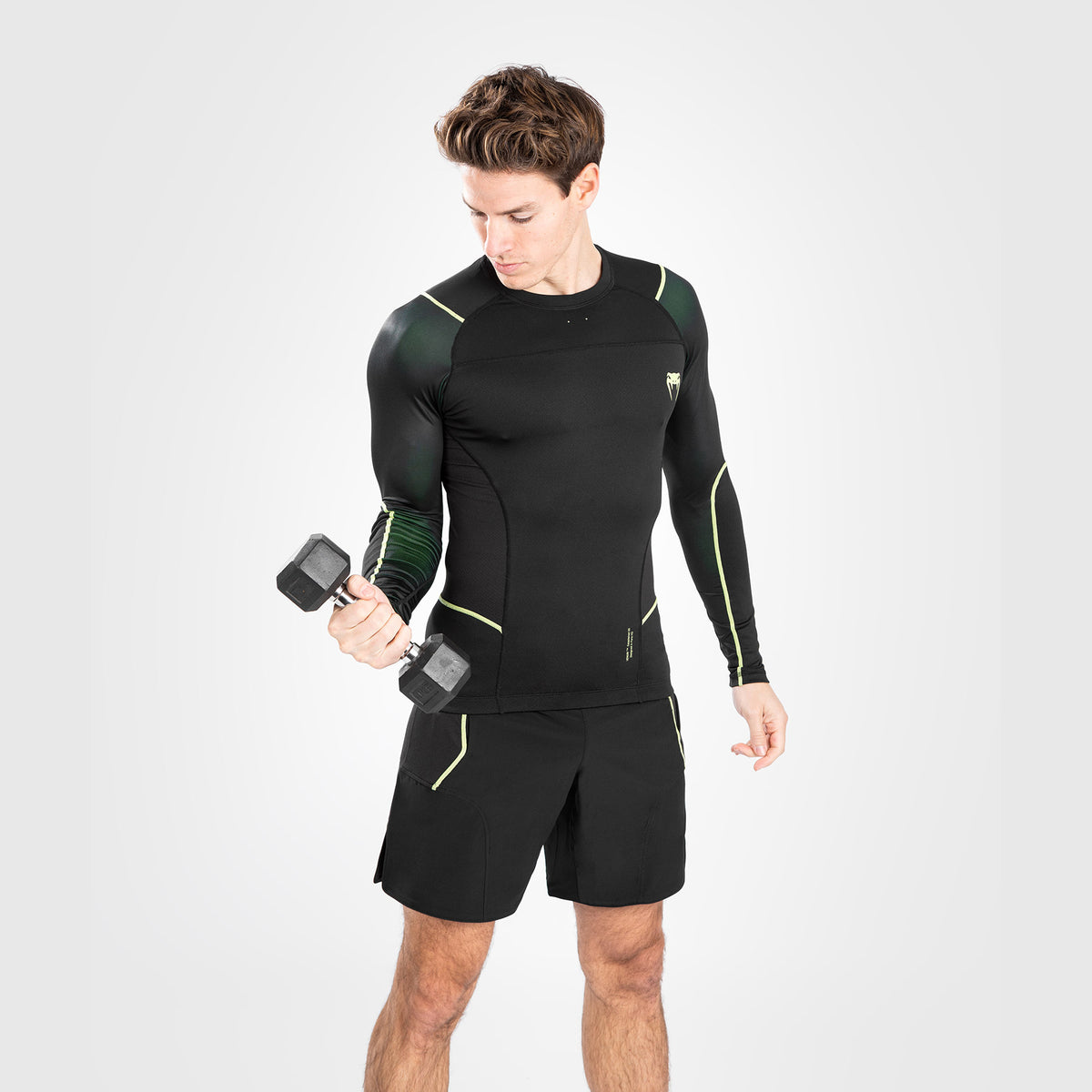 Rashguard Hommes - Manches longues Venum Fusion 2.0 - Noir/Jaune - product-type_T-Shirts de Compression