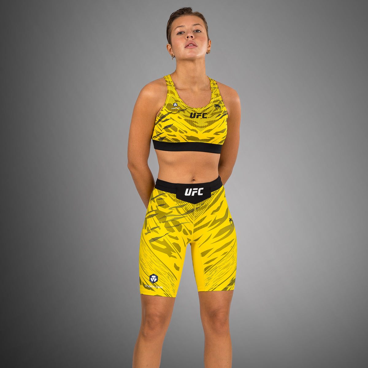 Short de compression pour Femmes UFC Fusion by Venum Authentic Fight Night - Coupe Longue - Jaune - product-type_Shorts de compression