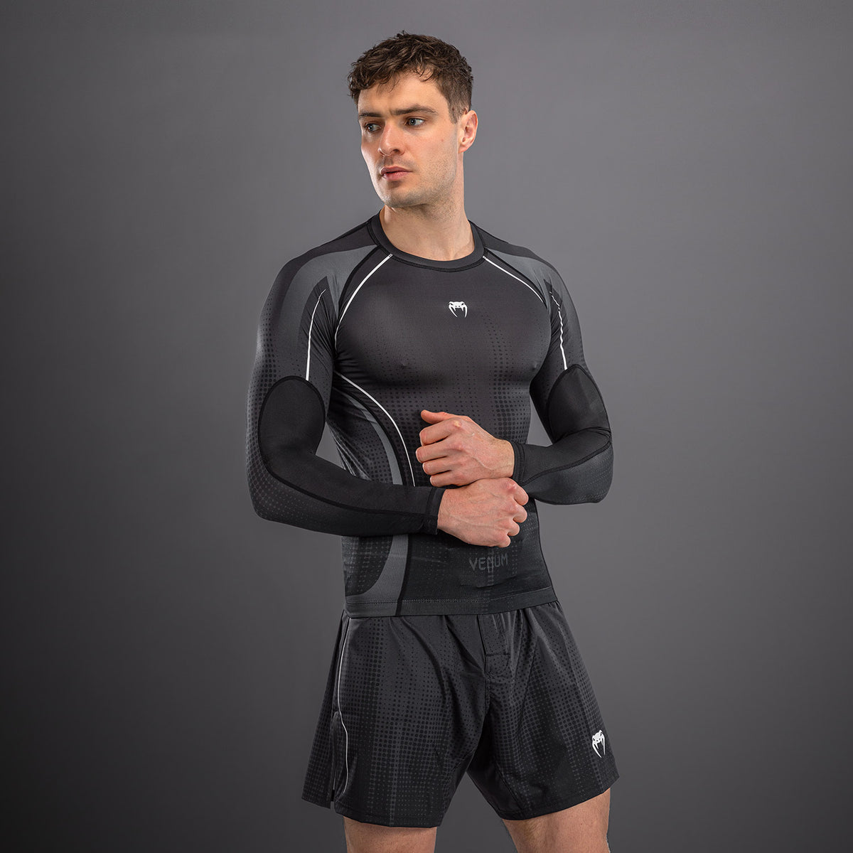 Rashguard à Manches Longues Venum Stealth – Noir/Blanc - product-type_T-Shirts de Compression