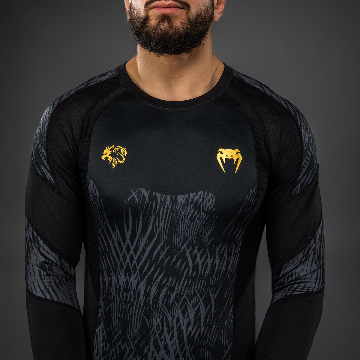 Rashguard à manches longues Venum x Chimaev - Noir/Gris - product-type_T-Shirts de Compression