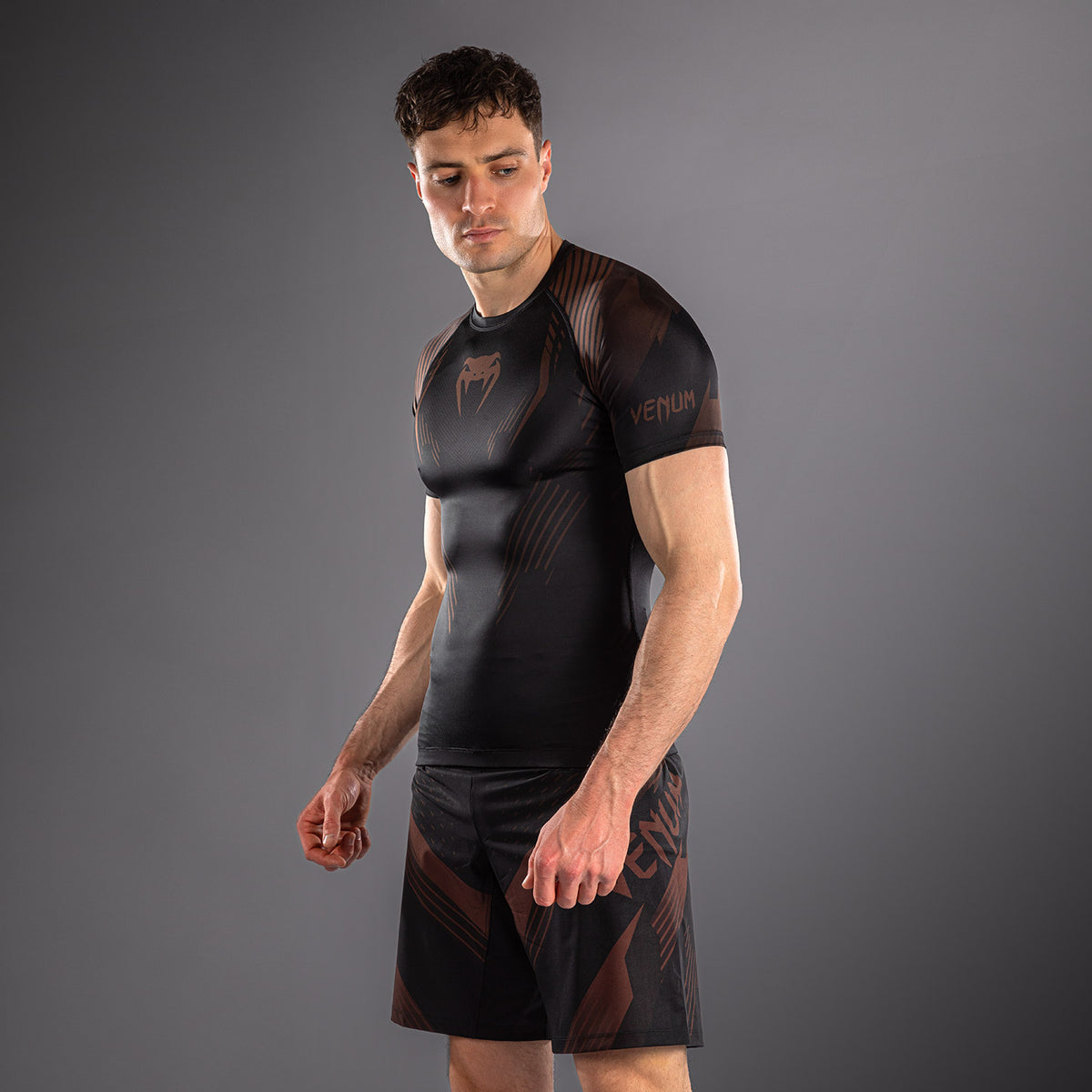 Rashguard à Manches Courtes Venum No-Gi 6.0 - Noir/Marron - product-type_T-Shirts de Compression