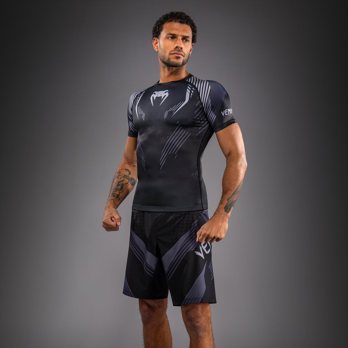 Rashguard à Manches Courtes Venum No-Gi 6.0 - Noir/Gris - product-type_T-Shirts de Compression