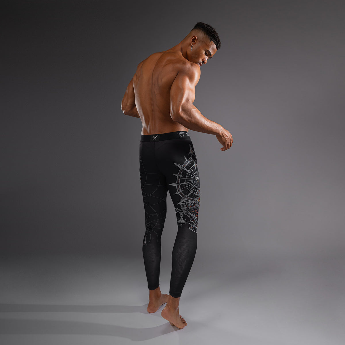 Pantalon de Compression pour Hommes Venum Gladiator 5.0 - Noir/Argent - product-type_Pantalons de Compression