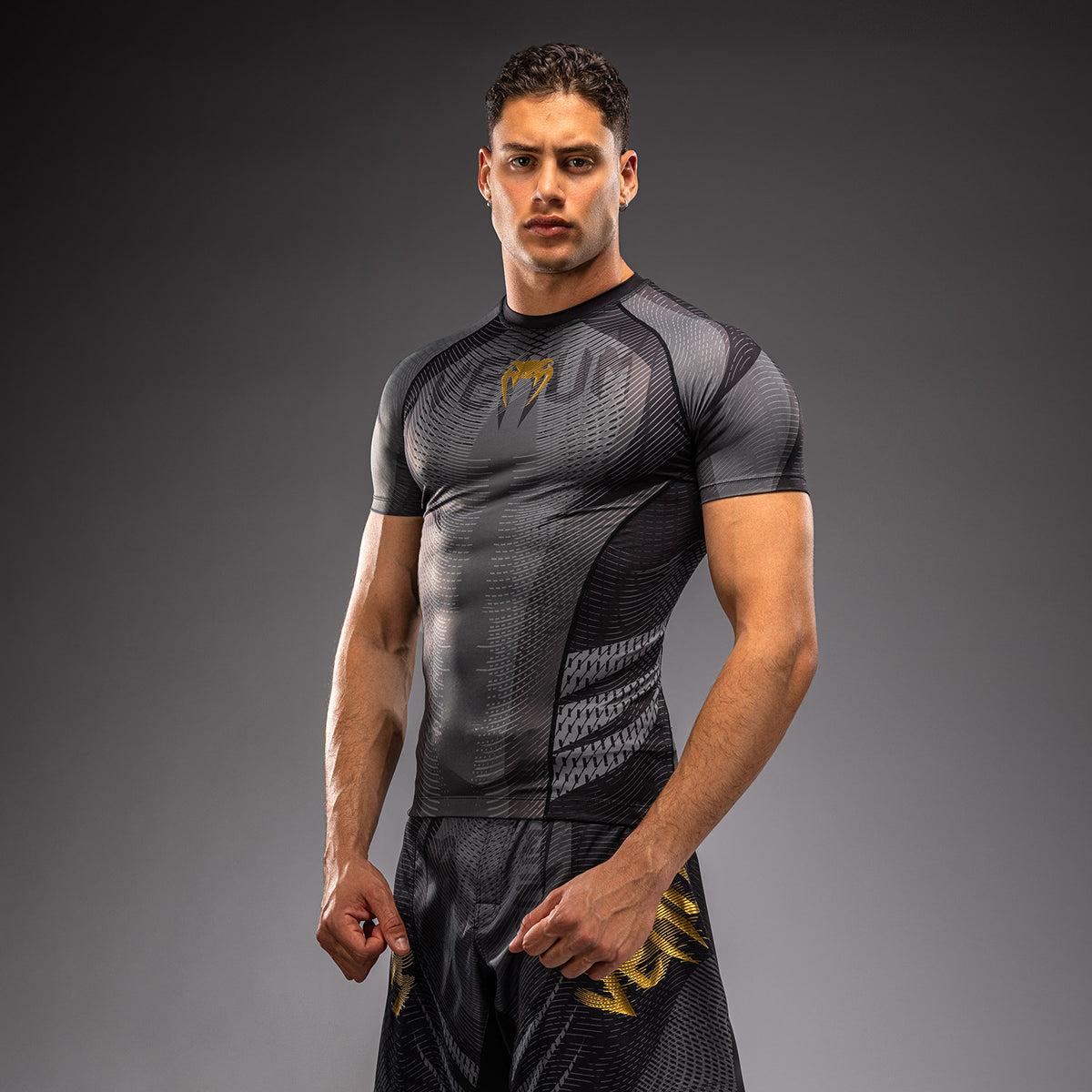 Rashguard à Manches Courtes Venum Galactic 3.0 - Noir/Or - product-type_T-Shirts de Compression