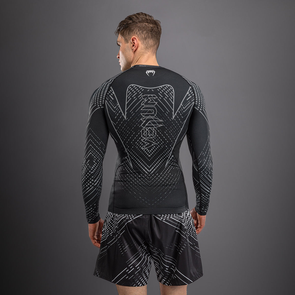 Rashguard à Manches Longues Venum Midnight Fury – Noir/Gris/Argent - product-type_T-Shirts de Compression