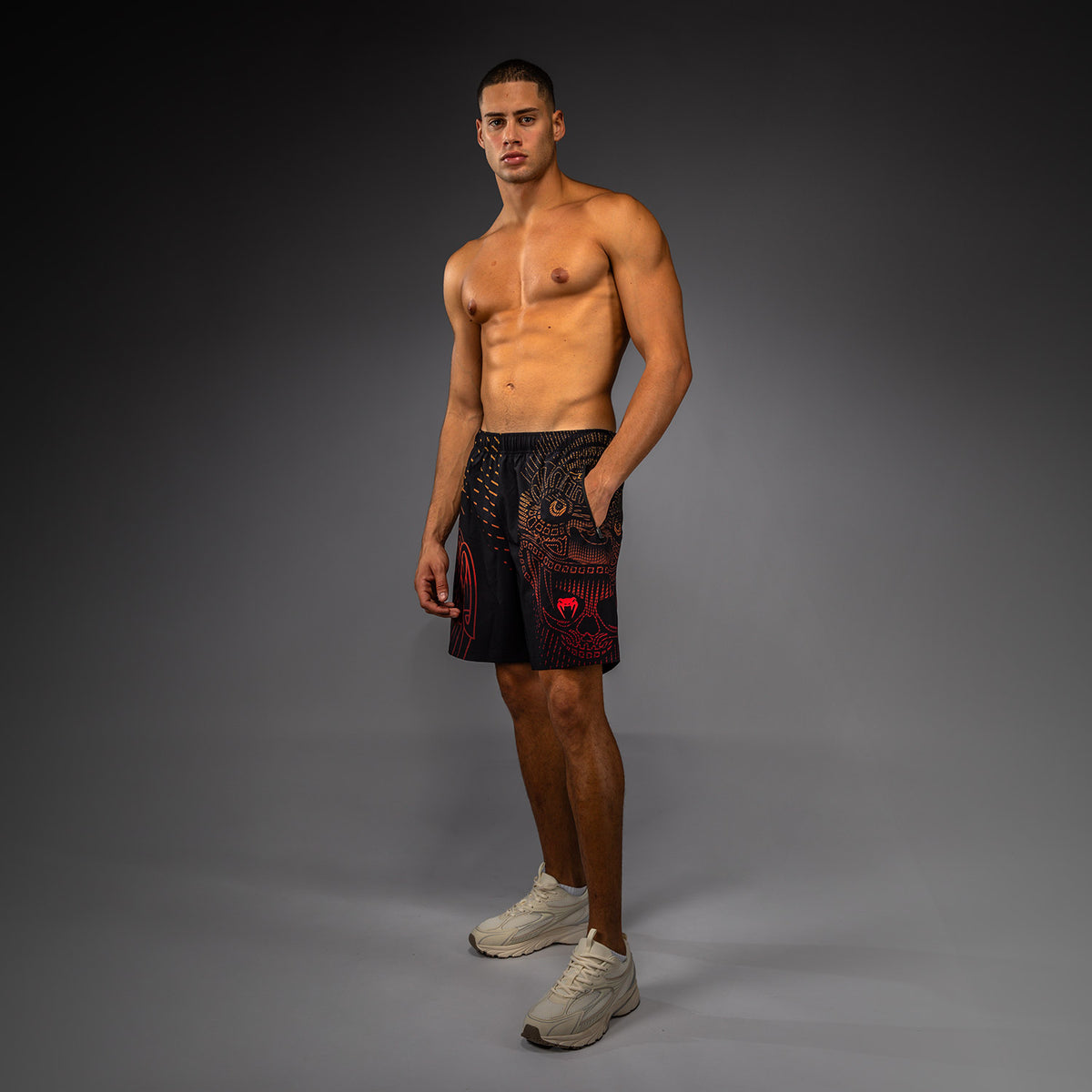 Short d'Entraînement Venum Quetzal Fury - Noir/Rouge Fury/Mandarine - product-type_Shorts de training
