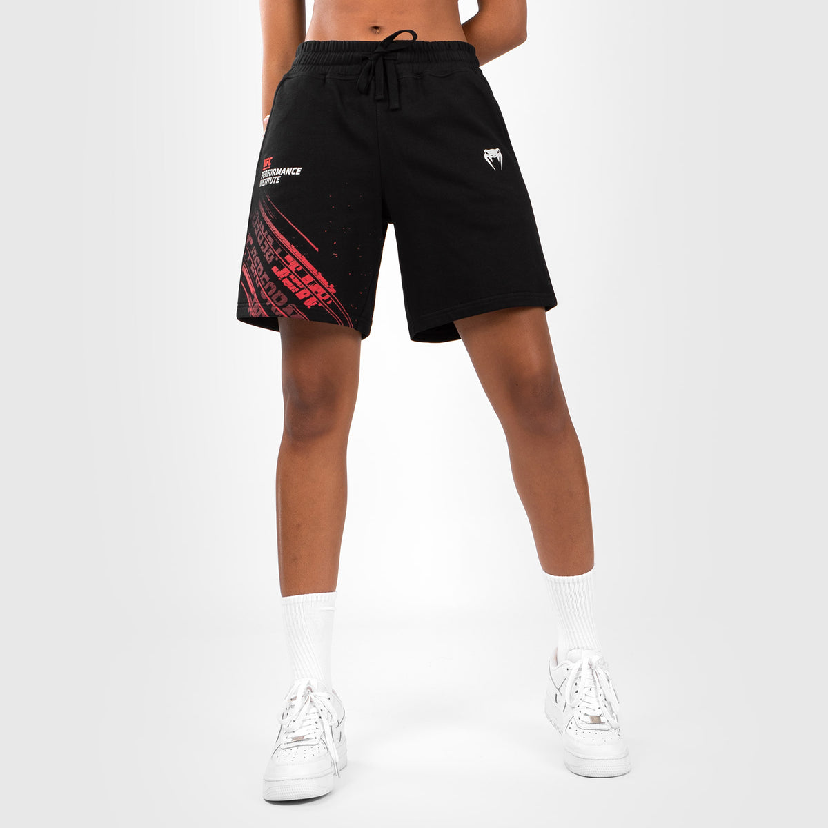 Short en coton pour femmes UFC Venum Performance Institute 2.0 - Noir/Rouge - product-type_Shorts en Coton