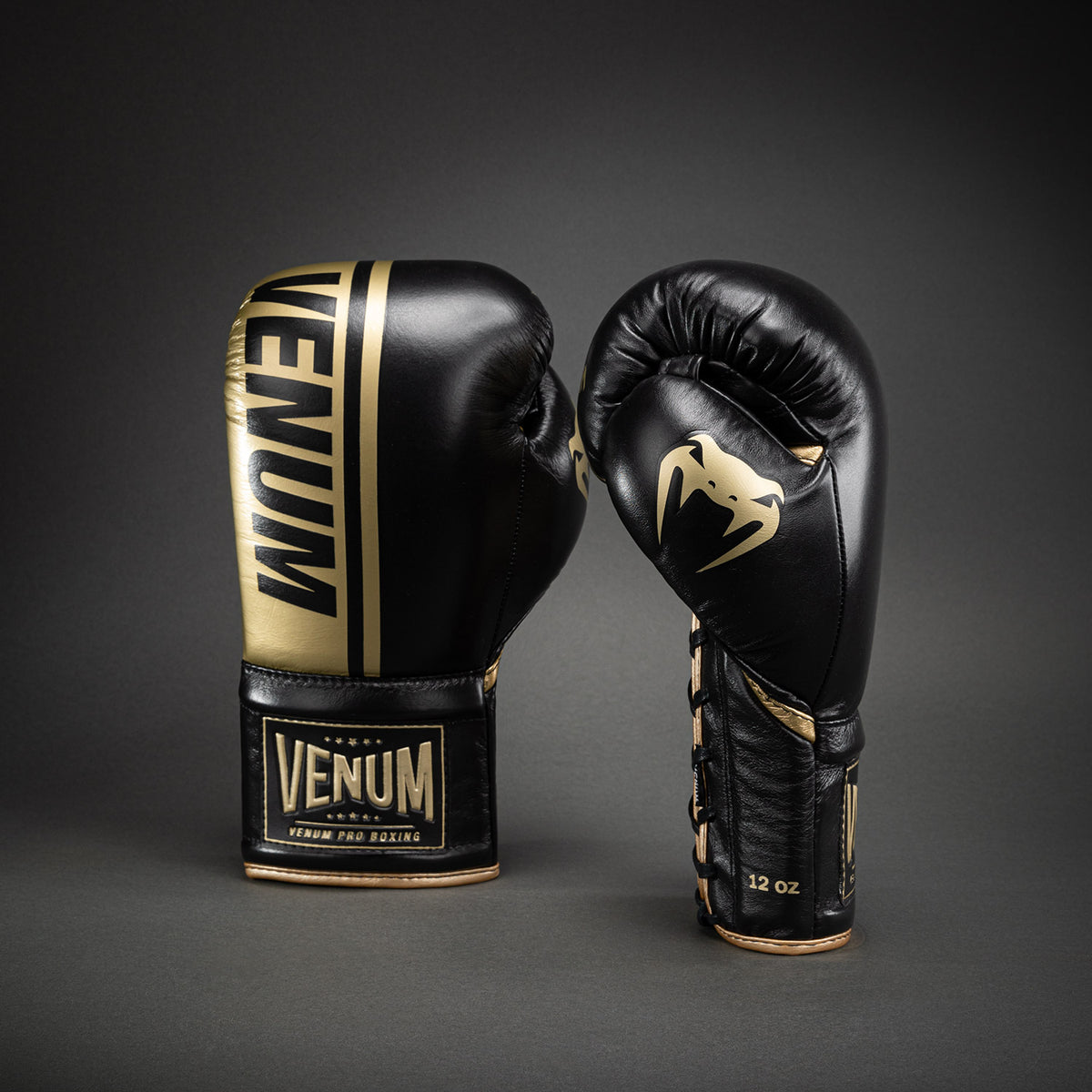 Gants de boxe pro Venum Shield avec Lacets - Noir/Or - product-type_Gants de boxe