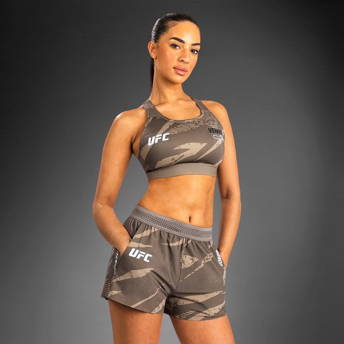 Short de Performance pour Femmes UFC Adrenaline by Venum Fight Week - Desert Camo - product-type_Shorts de training