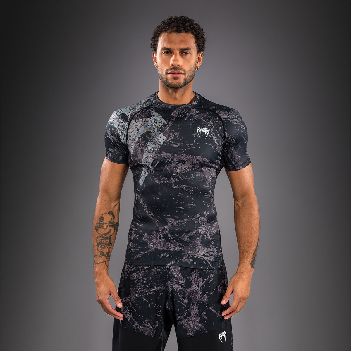 Rashguard à Manches Courtes Venum Rage & Workout - Noir/Gris - product-type_T-Shirts de Compression