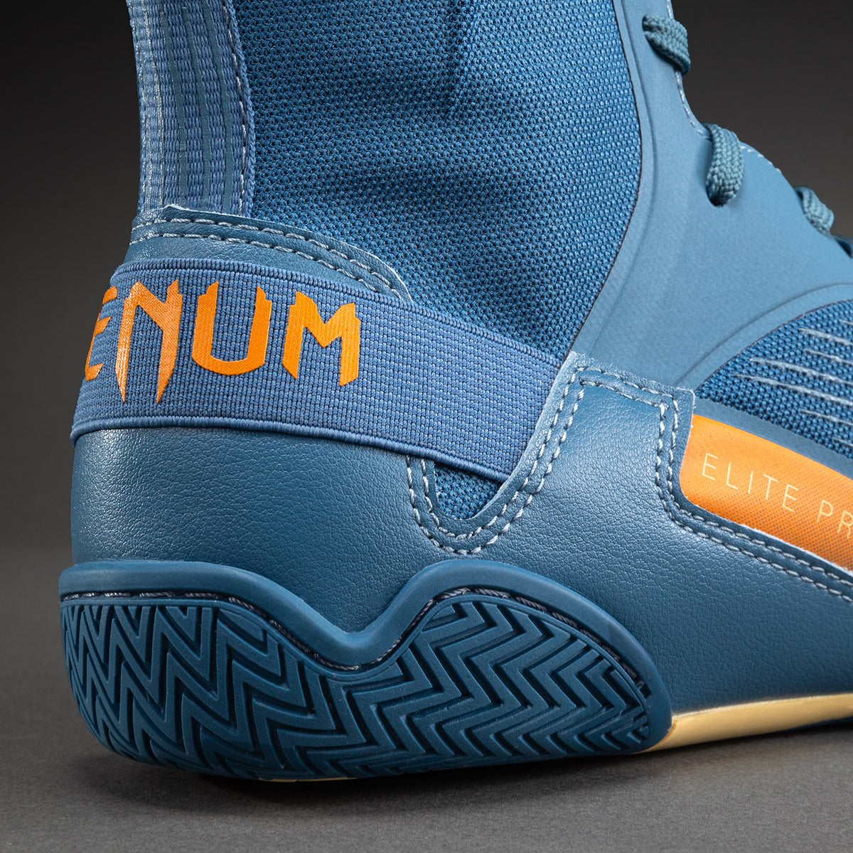 Chaussures de Boxe Venum Elite Neo – Bleu Acier/Orange - product-type_Chaussures de boxe