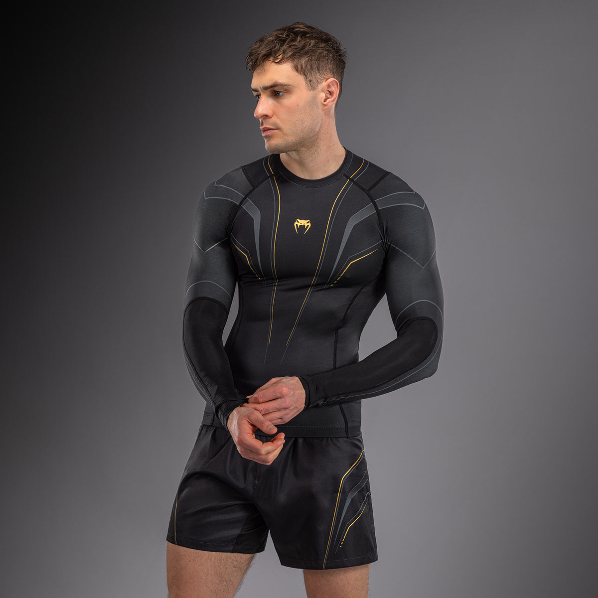 Rashguard à Manches Longues Venum Streamline – Noir/Or - product-type_T-Shirts de Compression