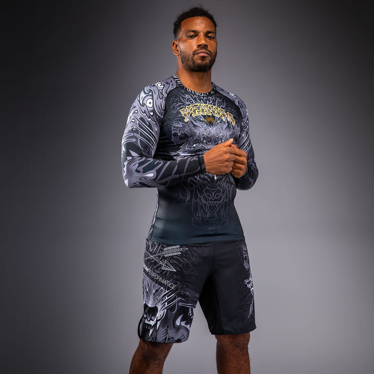 Rashguard à Manches Longues Venum Wolf Atak – Noir/Gris - product-type_T-Shirts de Compression