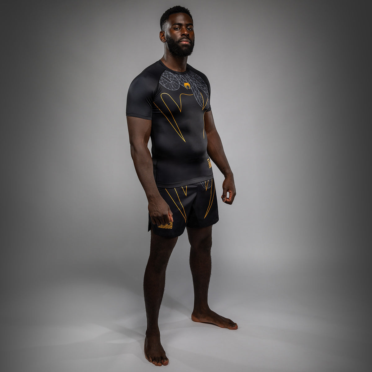 Rashguard Manches Courtes Venum Serpenti – Noir/Argent/Or - product-type_T-Shirts de Compression