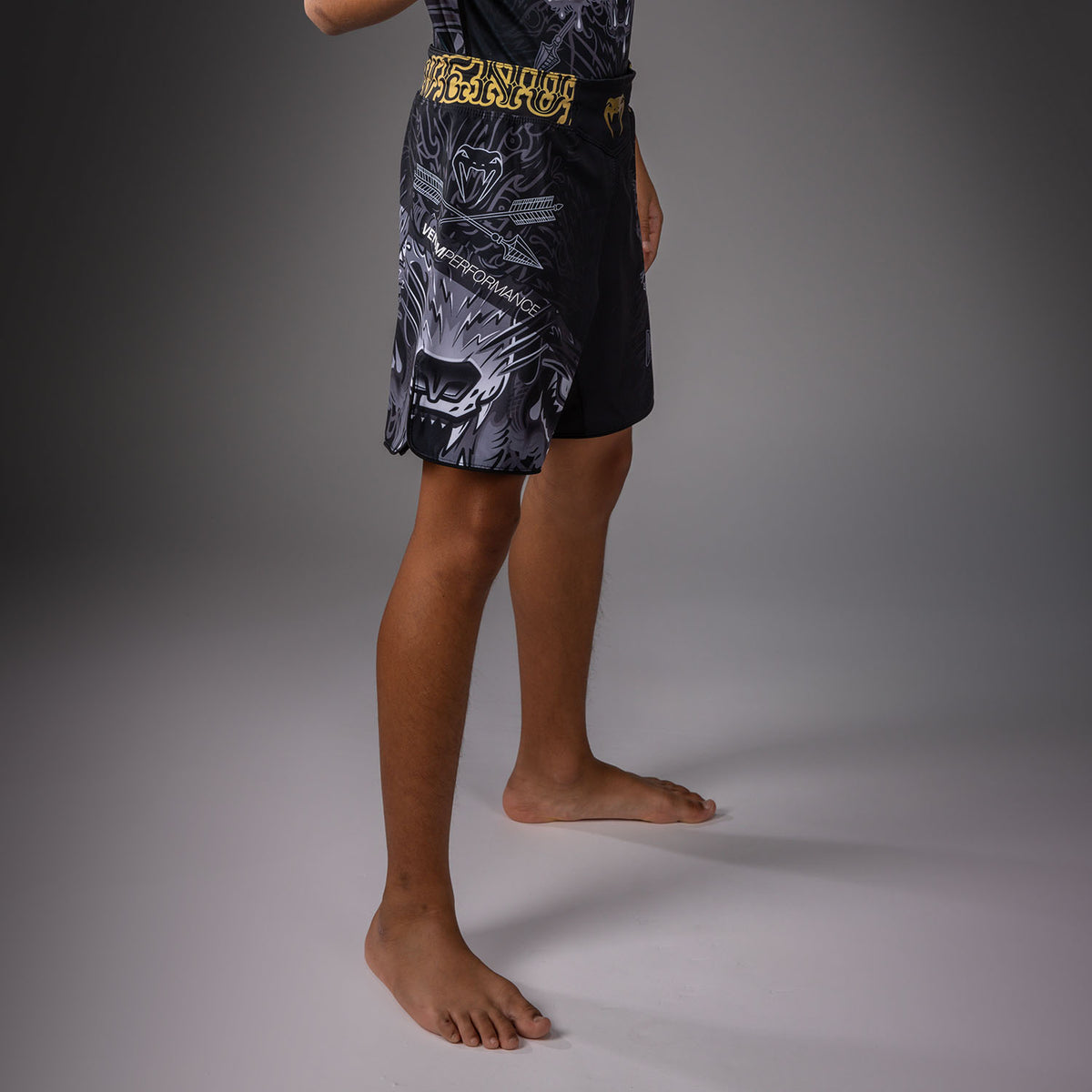 Short de Combat Pour Enfants Venum Wolf Atak – Noir/Gris - product-type_Shorts de MMA