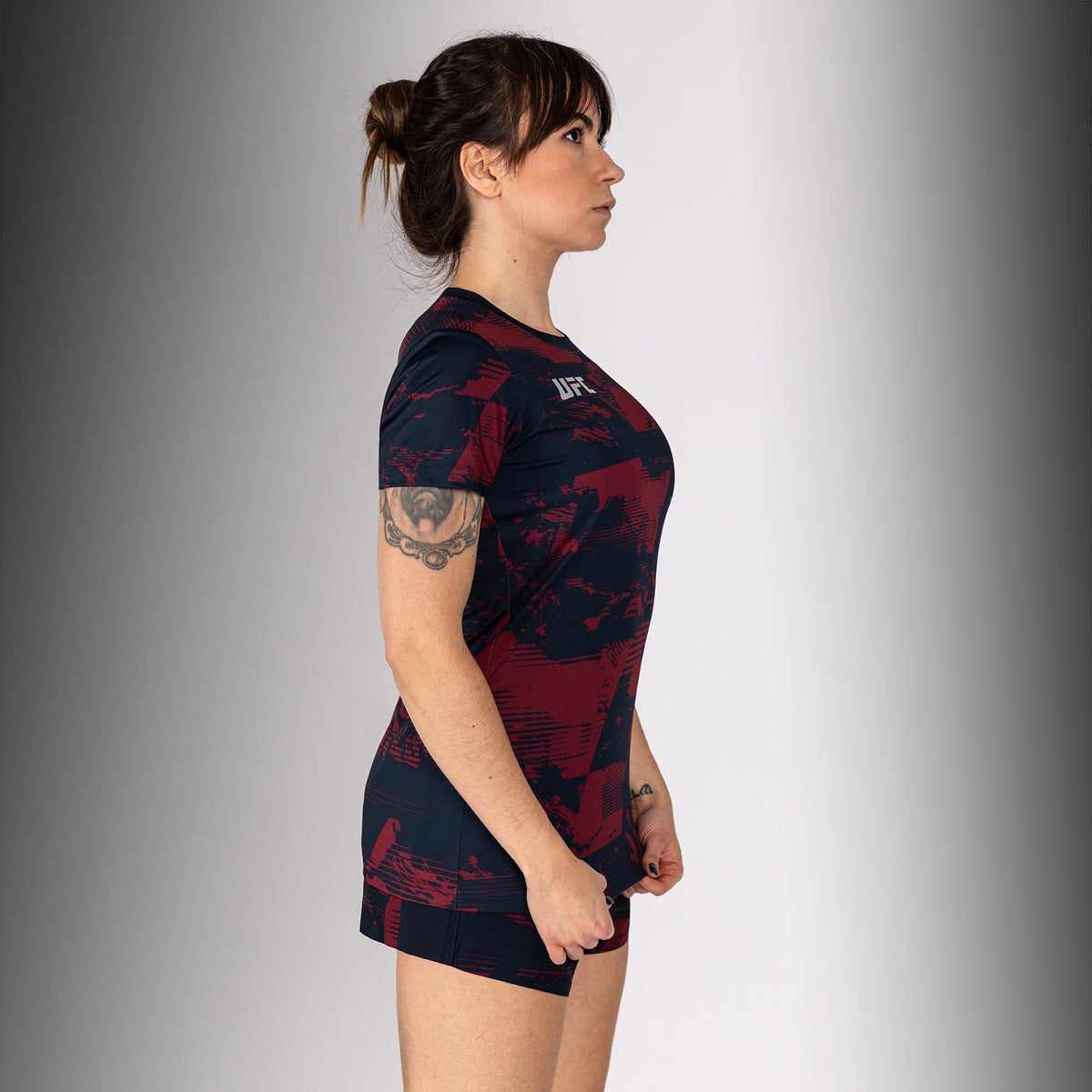 T-shirt manches courtes Performance Femme UFC Zenith by Venum Authentic Fight Week - Bleu marine/Bordeaux/Argent - product-type_T-Shirts Dry Tech