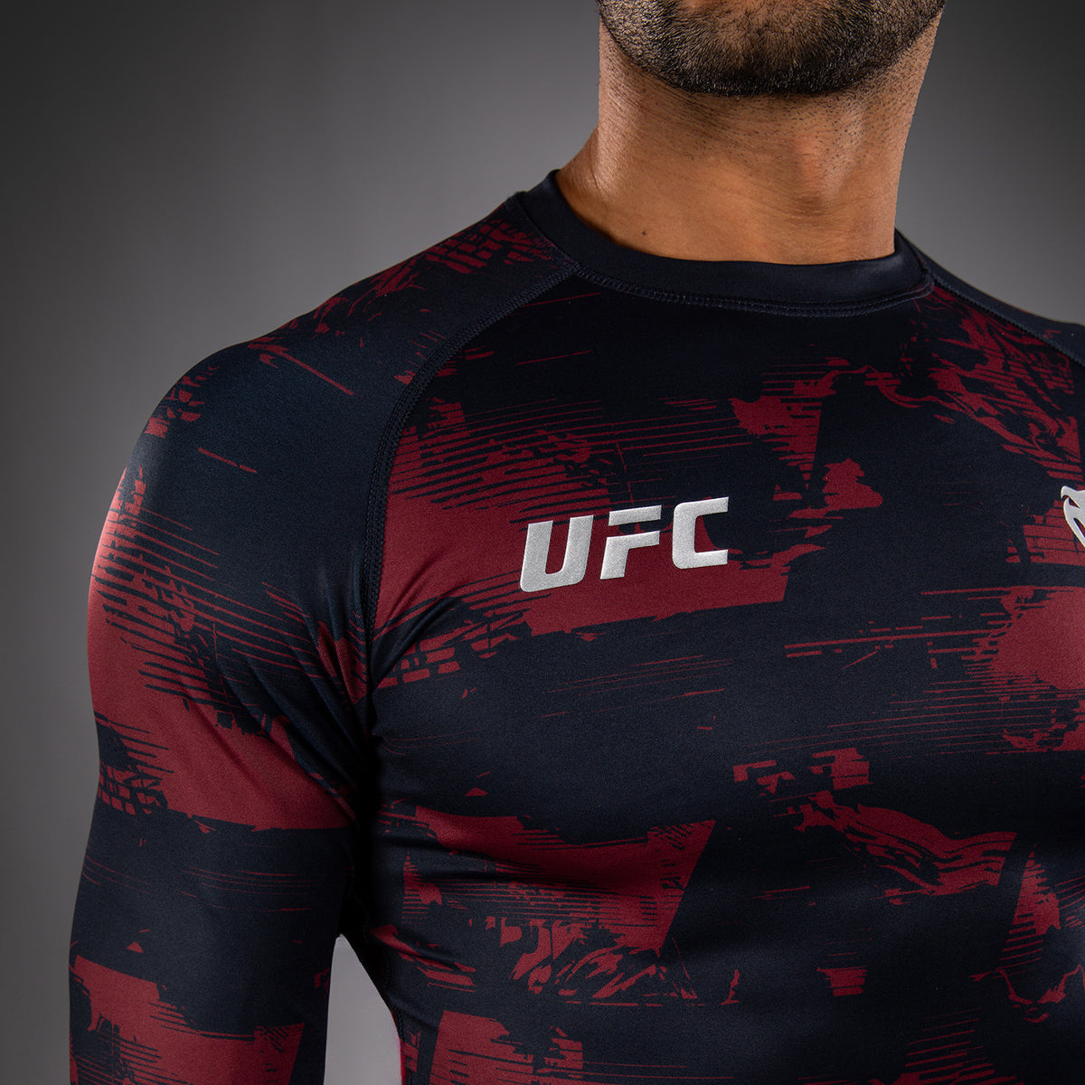 Rashguard manches longues Performance Homme UFC Zenith by Venum Authentic Fight Week - Bleu marine/Bordeaux/Argent - product-type_T-Shirts de Compression