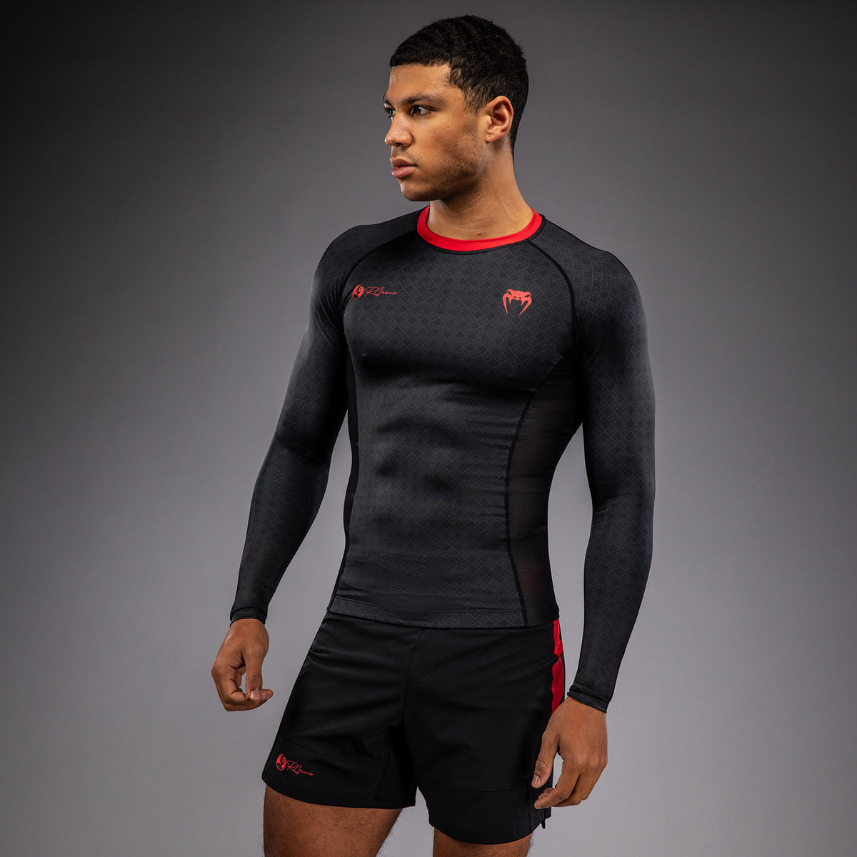 Rashguard à Manches Longues Venum x Roger Gracie Signature - Noir/Rouge - product-type_T-Shirts de Compression