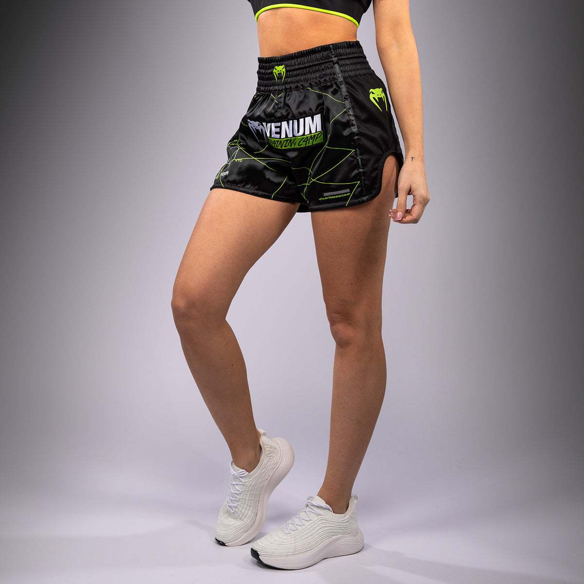 Short de Muay Thai Venum Training Camp 4.0 - Noir/Vert Fluo - product-type_Shorts de Muay Thai