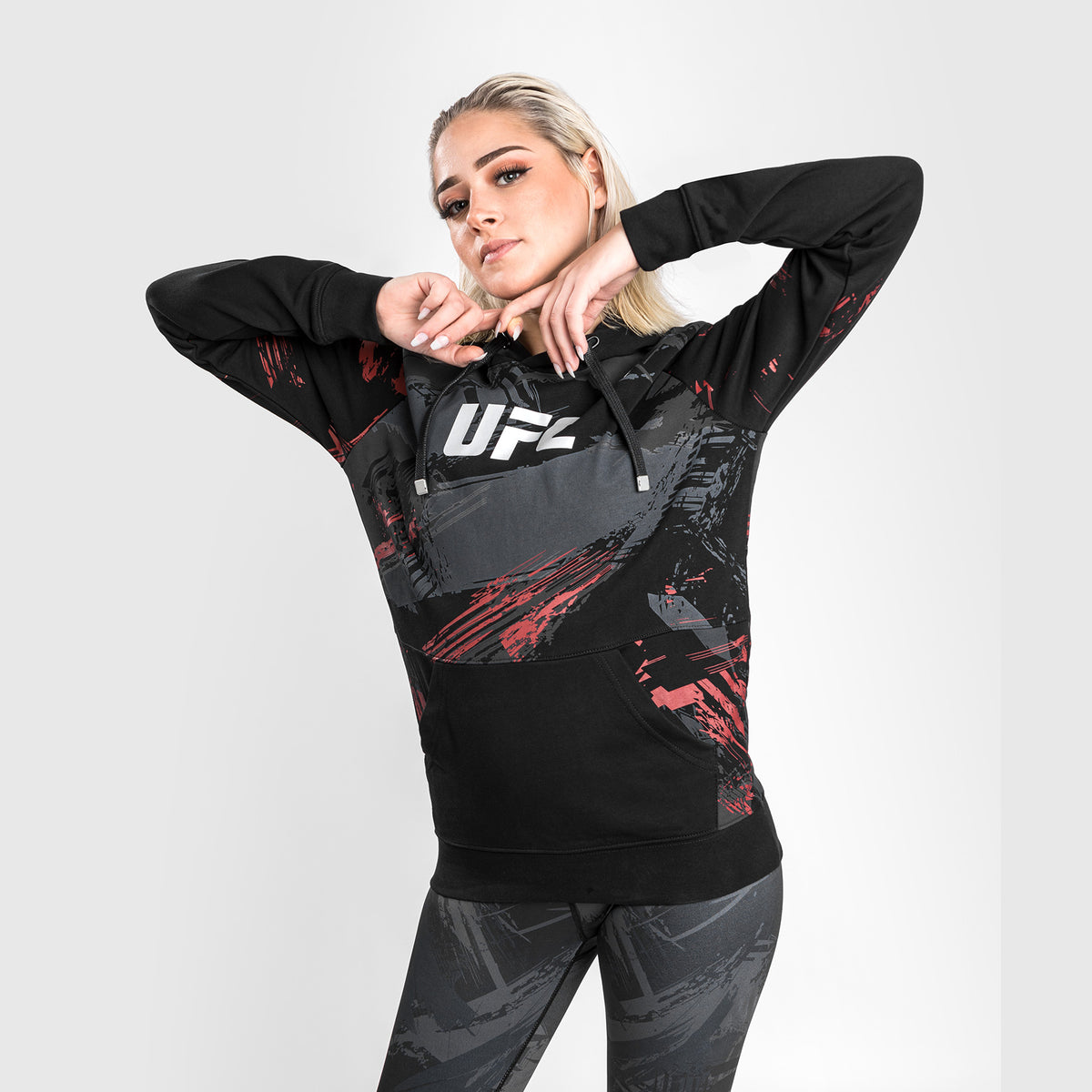 Sweatshirt à capuche pour Femmes UFC Venum Authentic Fight Week 2.0 - Noir/Rouge - product-type_Sweatshirts
