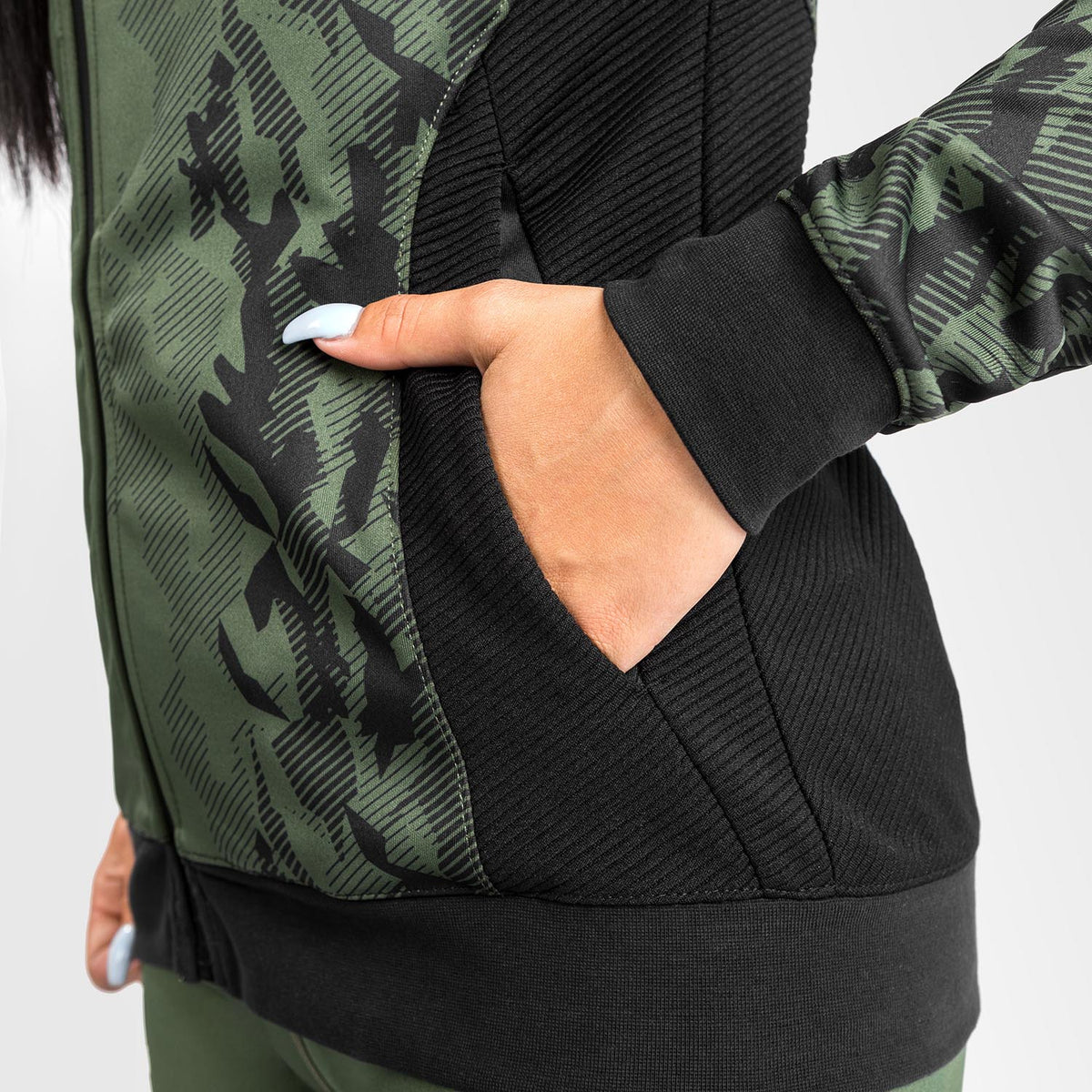 Sweatshirt Zippé Femme UFC Venum Authentic Fight Week - Kaki - product-type_Vestes