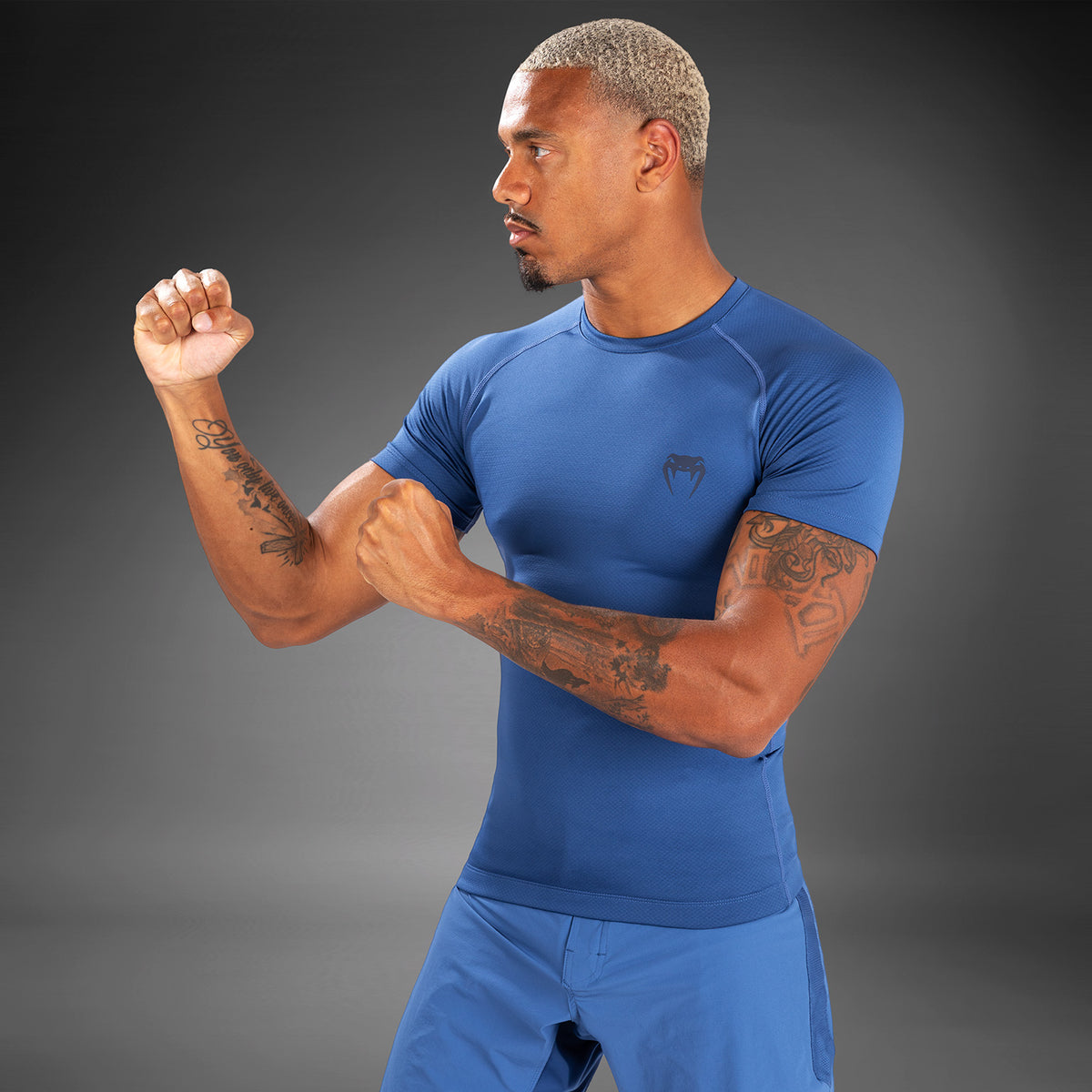 Rashguard à manches courtes pour hommes Venum Contender - Bleu - product-type_T-Shirts de Compression