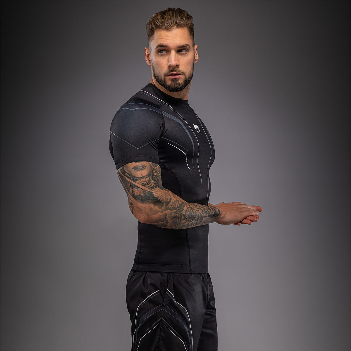 Rashguard à Manches Courtes Venum Streamline – Noir/Blanc - product-type_T-Shirts de Compression