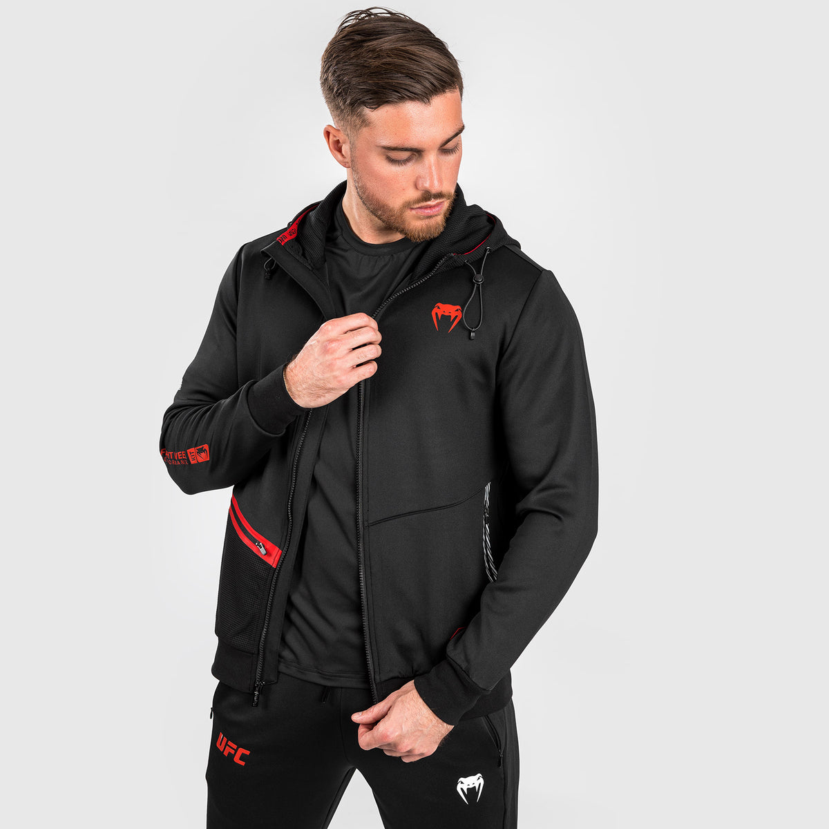 Sweatshirt zippé à capuche pour Hommes UFC Adrenaline by Venum Fight Week - Noir - product-type_Sweatshirts