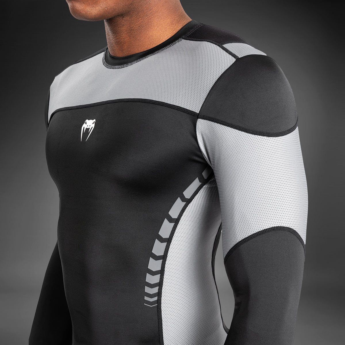 Rashguard À Manches Longues pour Hommes Venum Tempest - Noir/Gris - product-type_T-Shirts de Compression
