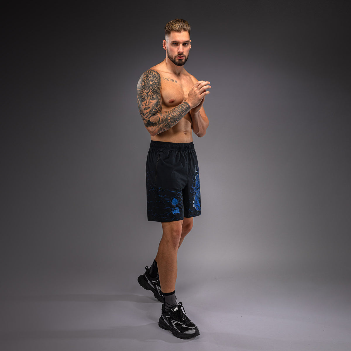 Short d’Entraînement Venum Thunder Dragon – Noir/Bleu Royal - product-type_Shorts de training