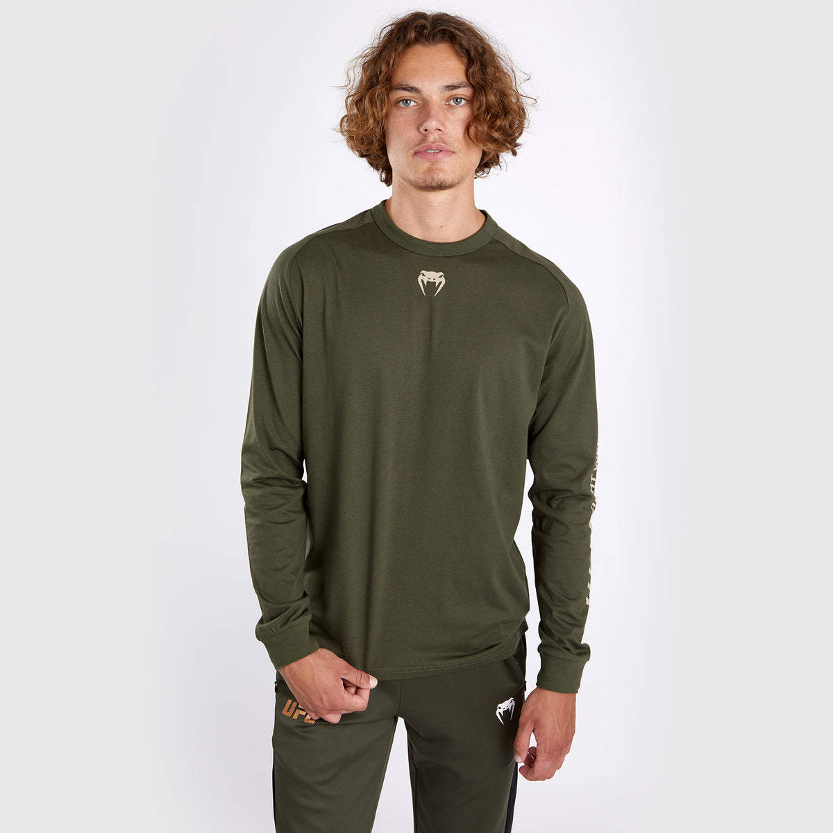 T-shirt à manches longues pour Hommes UFC Adrenaline by Venum Fight Week - Khaki - product-type_T-Shirts
