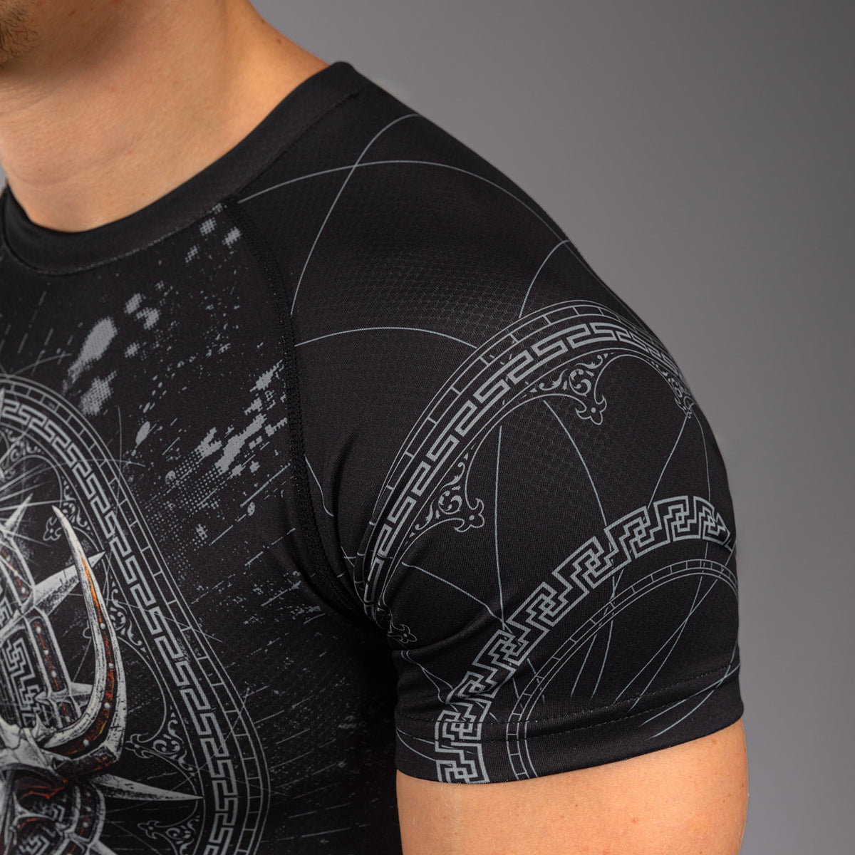 Rashguard à Manches Courtes pour Hommes Venum Gladiator 5.0 - Noir/Argent - product-type_T-Shirts de Compression