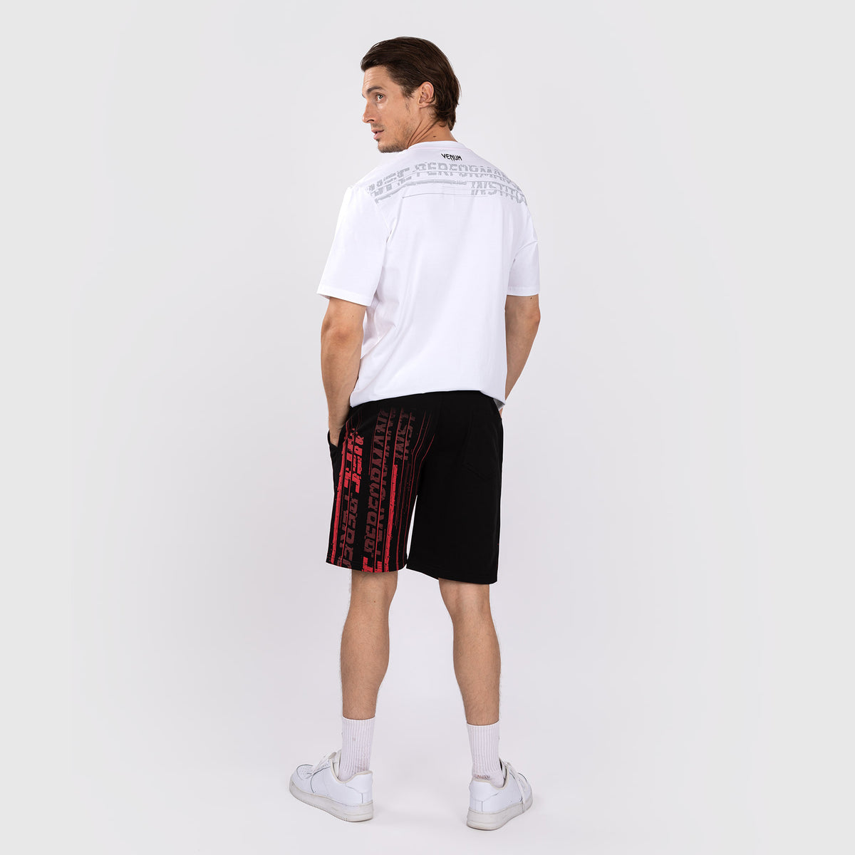 Short en Coton pour Hommes UFC Venum Performance Institute 2.0 - Noir/Rouge - product-type_Shorts en Coton
