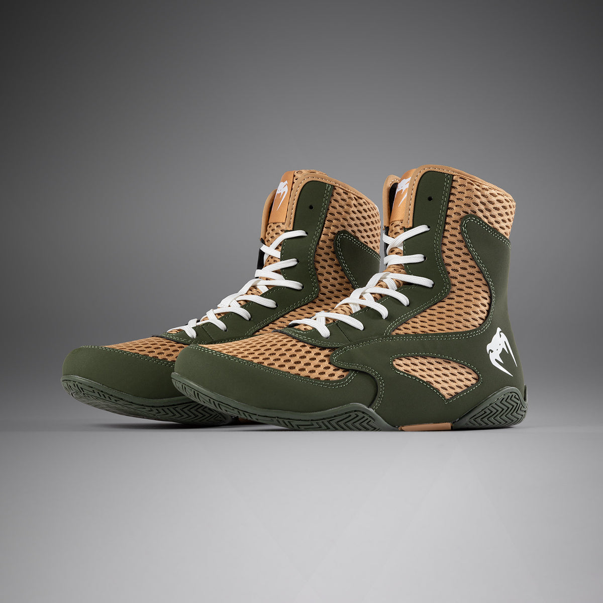 Chaussures de Boxe Venum Contender - Vert Militaire/Sable - product-type_Chaussures de boxe