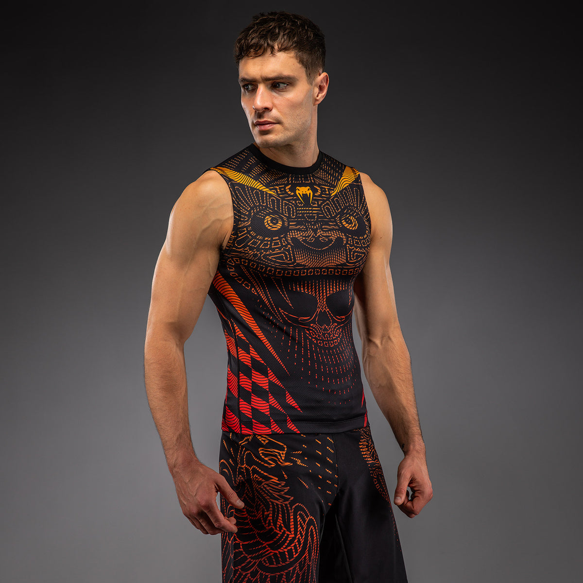 Rashguard Sans Manches Venum Quetzal Fury - Noir/Rouge Fury/Mandarine - product-type_T-Shirts de Compression