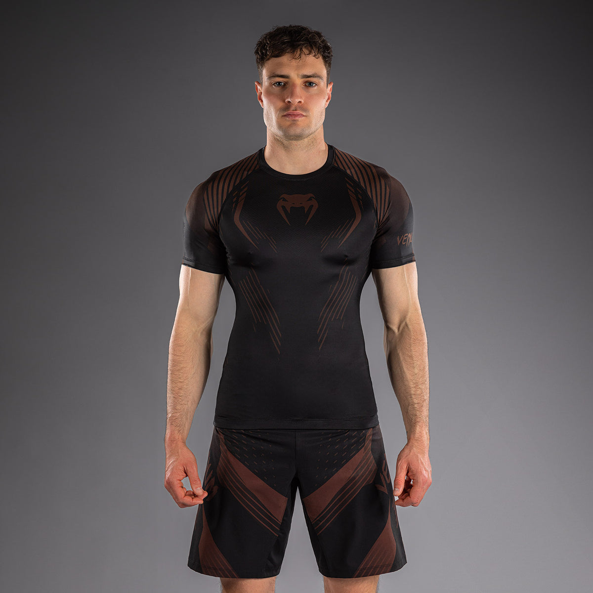 Rashguard à Manches Courtes Venum No-Gi 6.0 - Noir/Marron - product-type_T-Shirts de Compression