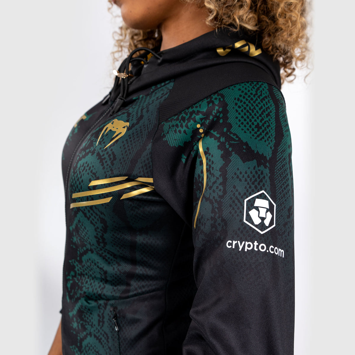 Sweat à capuche pour Femmes UFC Adrenaline by Venum Authentic Fight Night - Emerald Edition - Vert/Noir/Or - product-type_Vestes