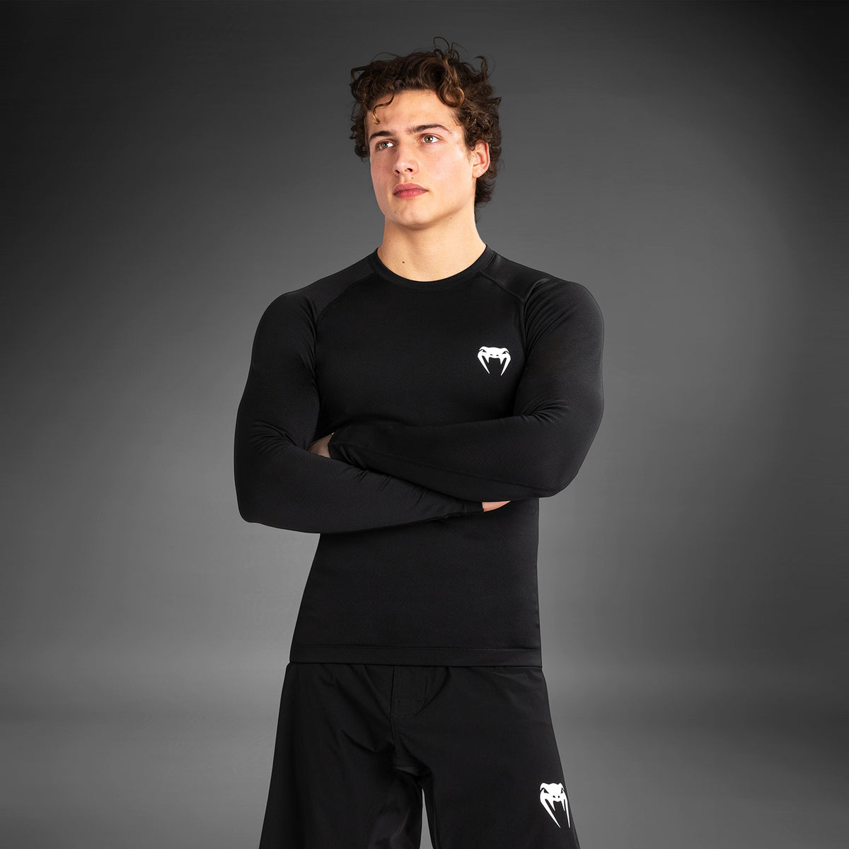 Rashguard à manches longues pour hommes Venum Contender - Noir/Blanc - product-type_T-Shirts de Compression