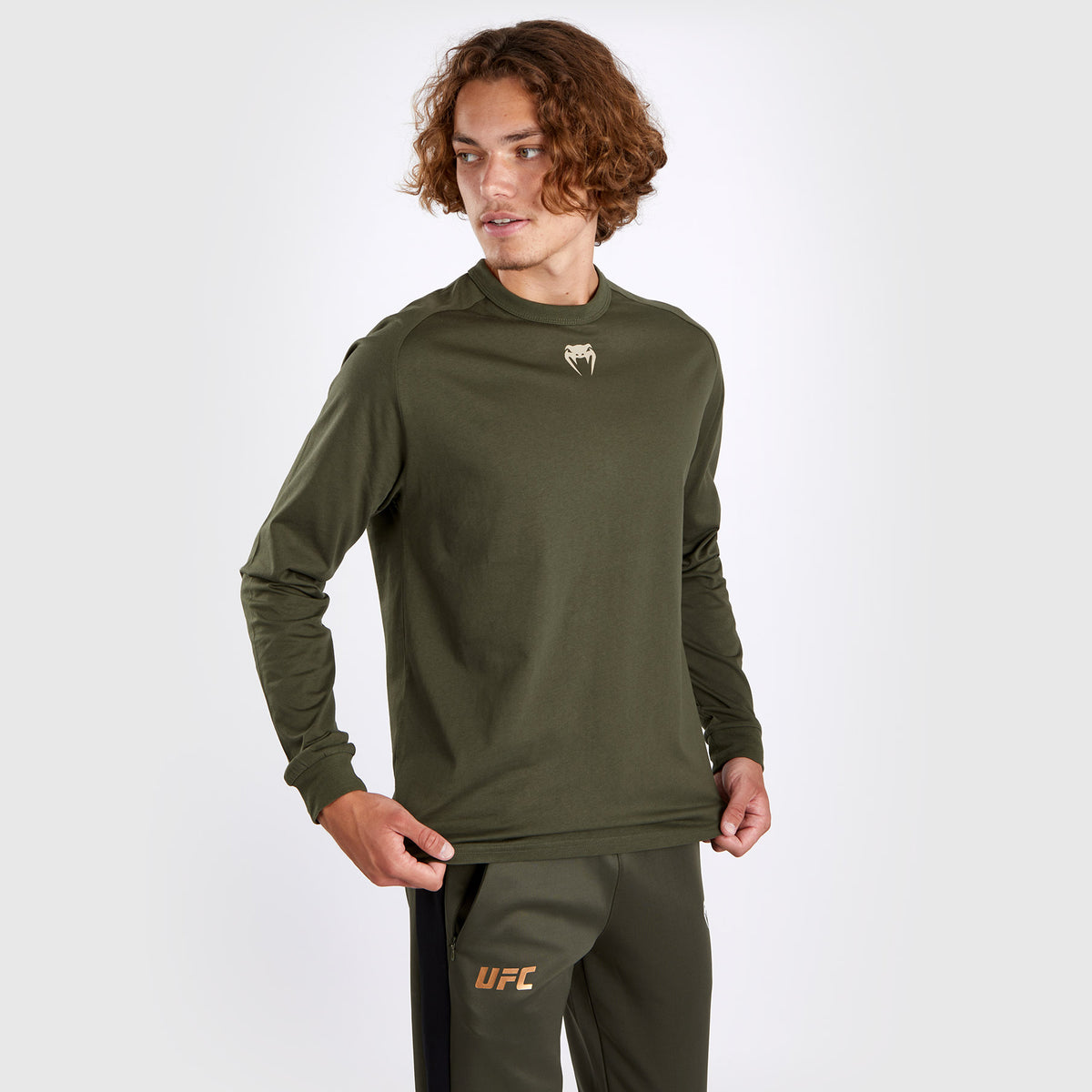T-shirt à manches longues pour Hommes UFC Adrenaline by Venum Fight Week - Khaki - product-type_T-Shirts
