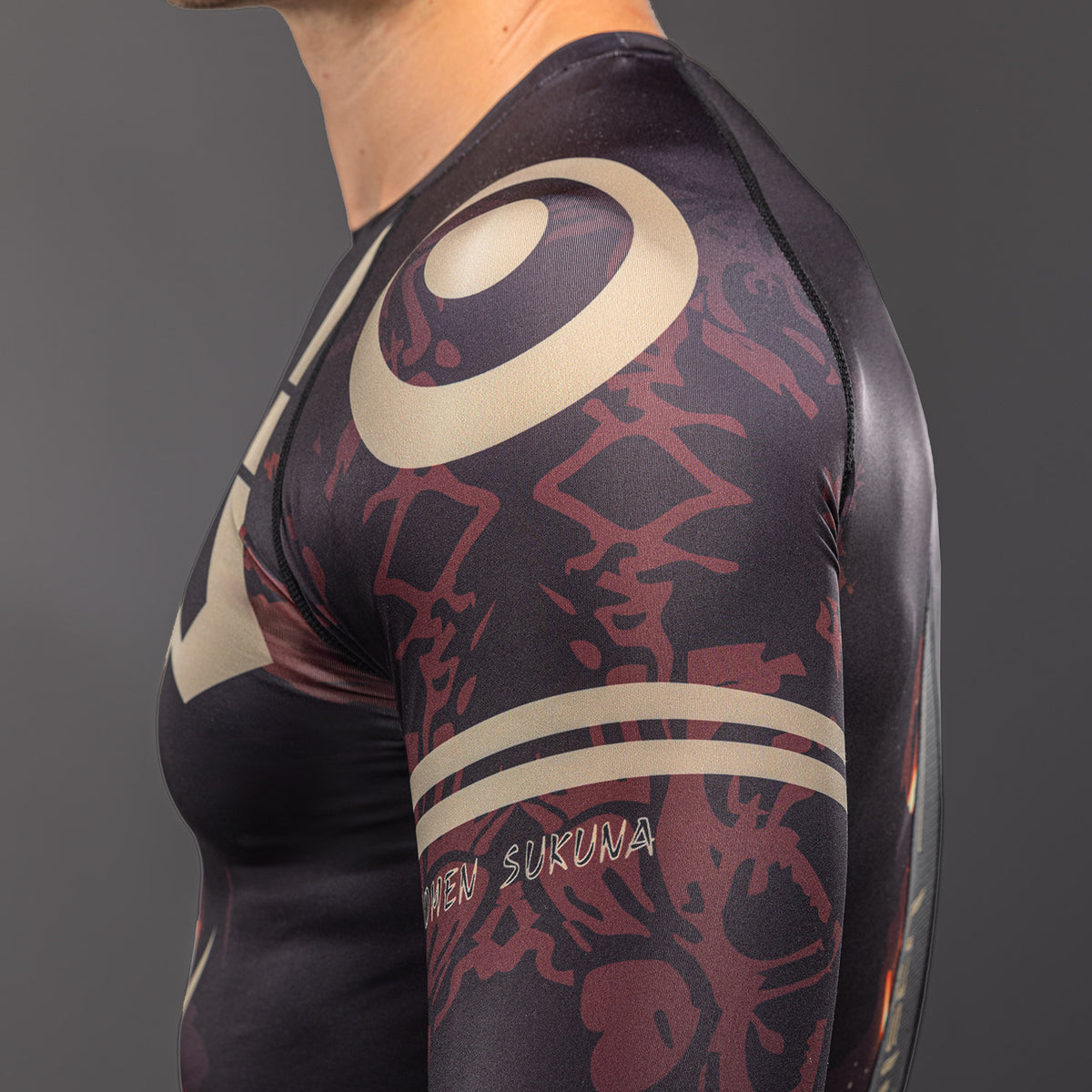 Rashguard à Manches Longues Sukuna Jujutsu Kaisen x Venum – Noir/Beige - product-type_T-Shirts de Compression