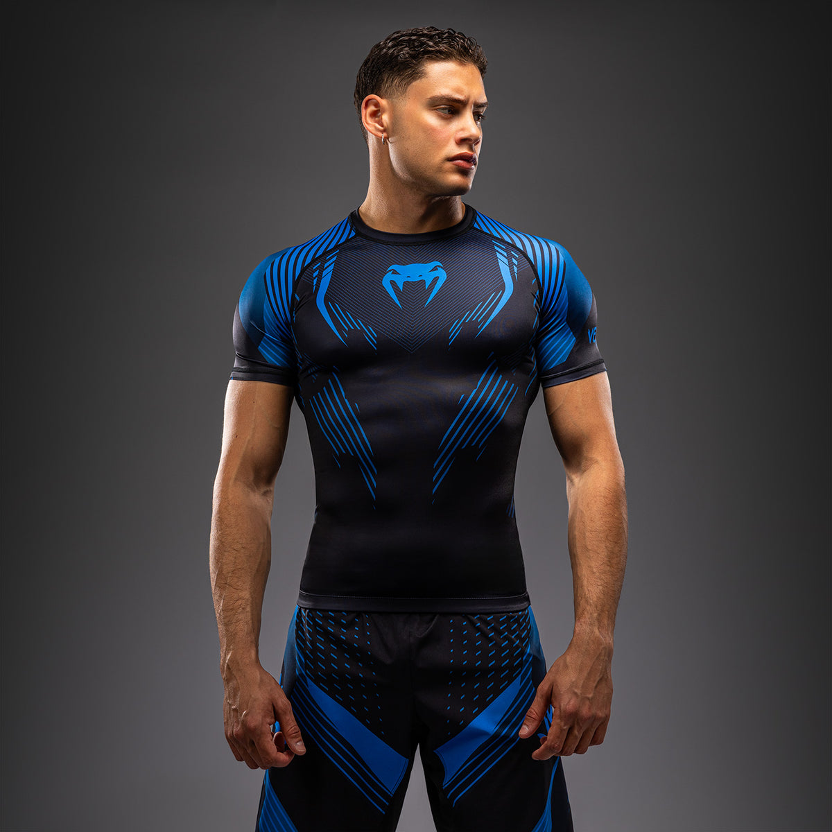 Rashguard à Manches Courtes Venum No-Gi 6.0 - Noir/Bleu - product-type_T-Shirts de Compression