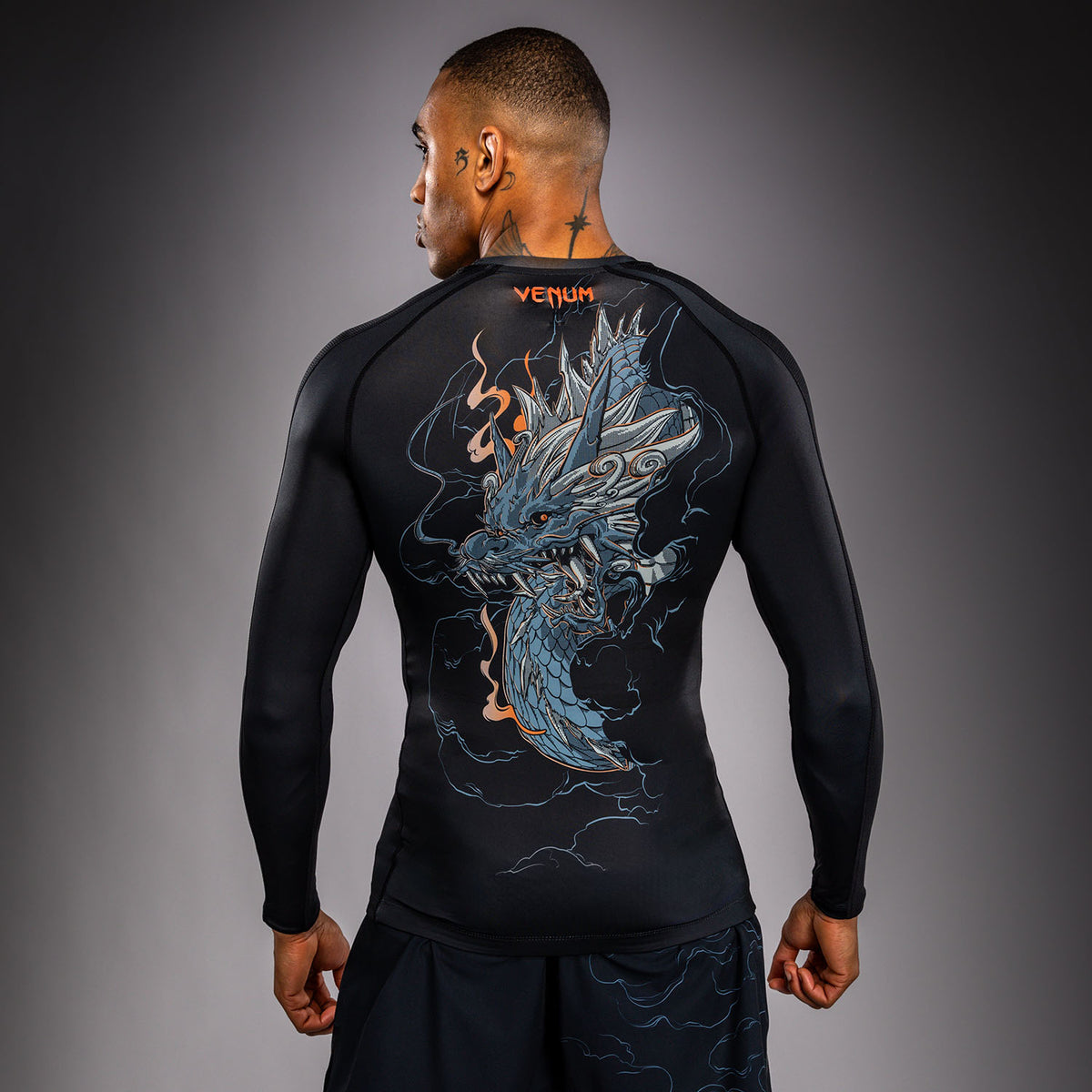 Rashguard à Manches Longues Venum Thunder Dragon – Noir/Gris/Cuivre - product-type_T-Shirts de Compression