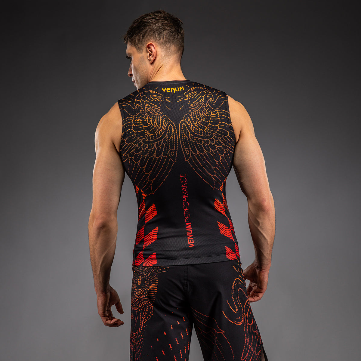 Rashguard Sans Manches Venum Quetzal Fury - Noir/Rouge Fury/Mandarine - product-type_T-Shirts de Compression